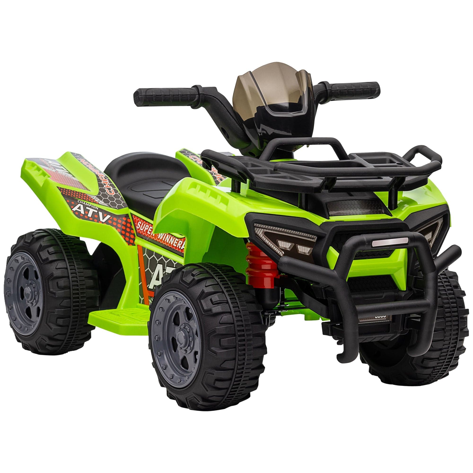 HOMCOM 6V Kids Electric Ride on Toy ATV Quad Bike with Music & Headlights for 18-36 Months (Green)