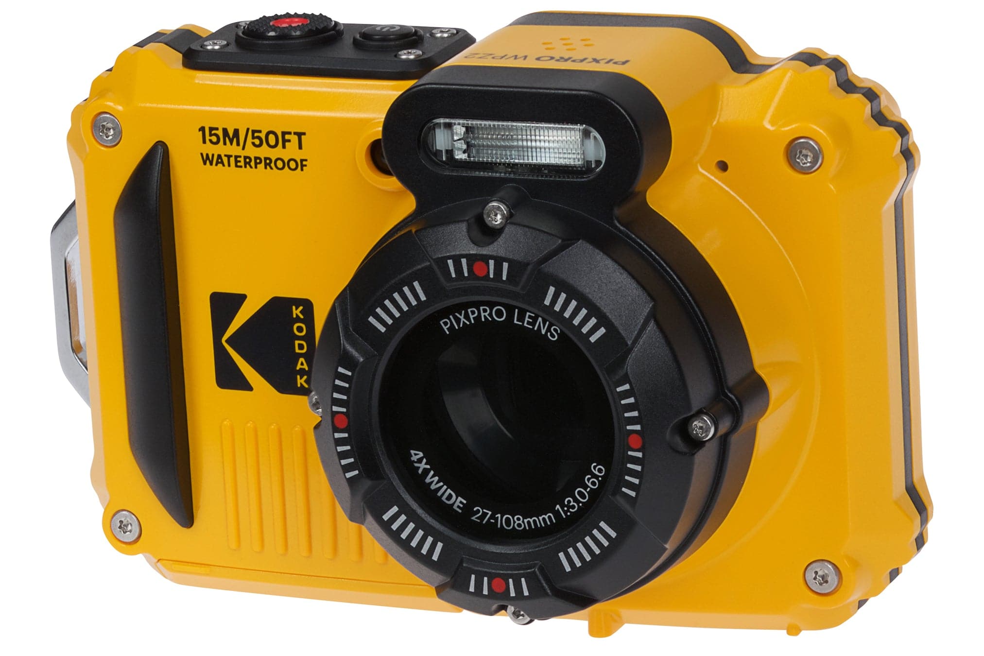 Kodak PIXPRO WPZ2 16MP 4x Zoom Tough Compact Camera - Yellow (Camera Only)