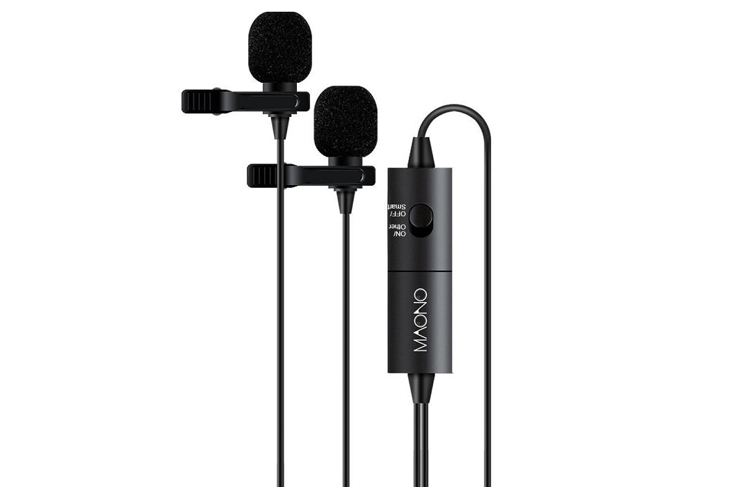 Maono Dual 3.5mm Electret Condenser Omnidirectional Lavalier Microphone