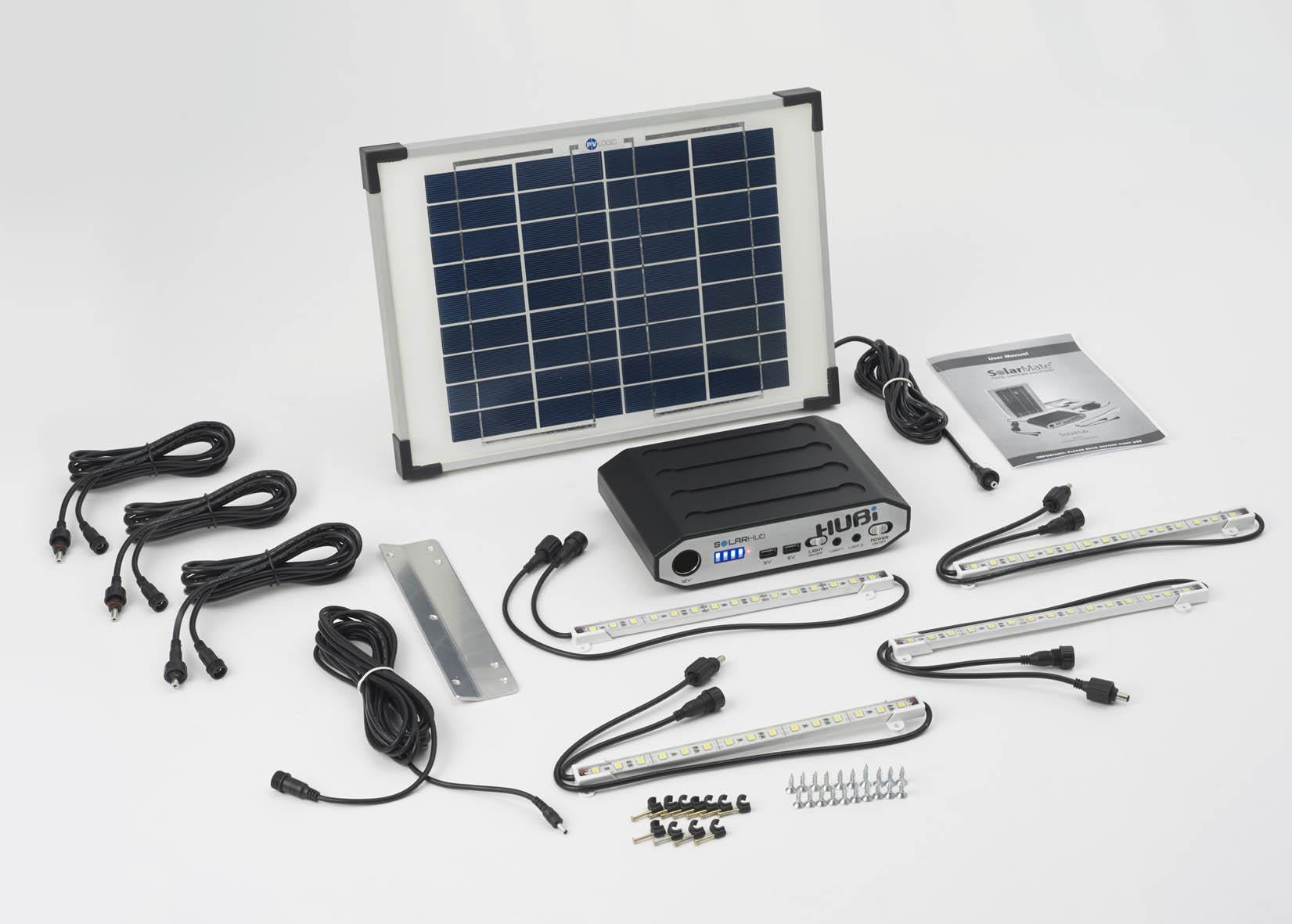 Hubi 10W Work 64 Solar Light & Power Kit for Off Grid Buildings