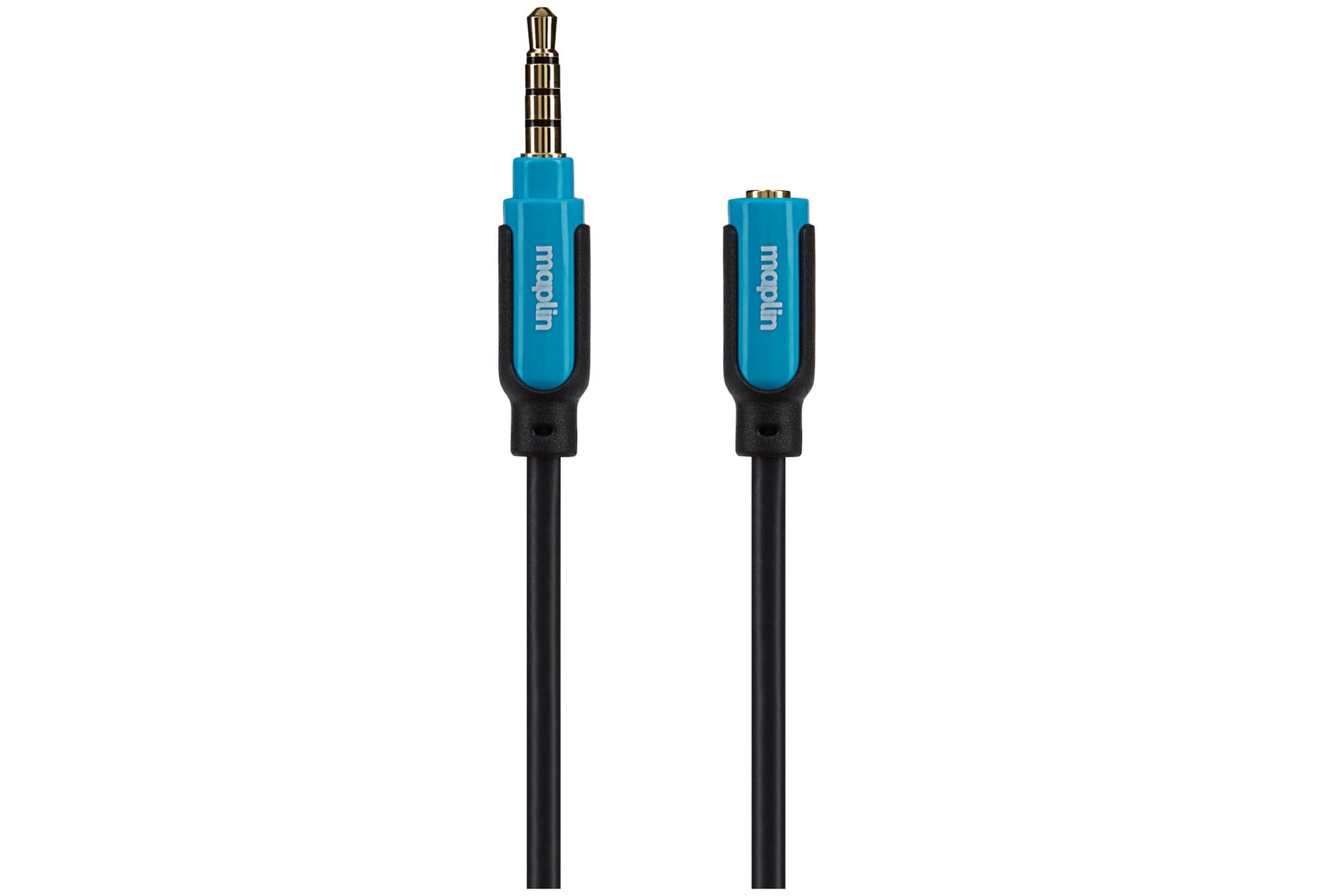 Maplin 3.5mm Aux Stereo 4-Pole Jack Plug to 3.5mm Female Jack Extension Cable - Black, 3m
