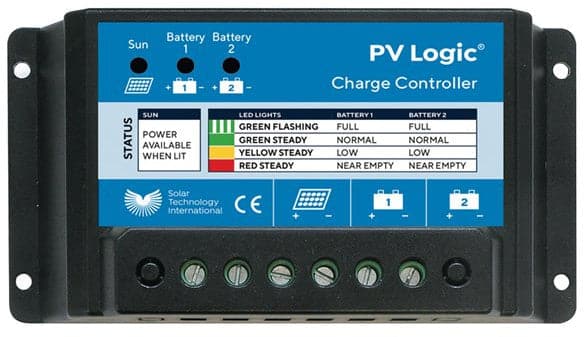 PV Logic 10Ah 12V / 24V Twin Battery Charge Controller