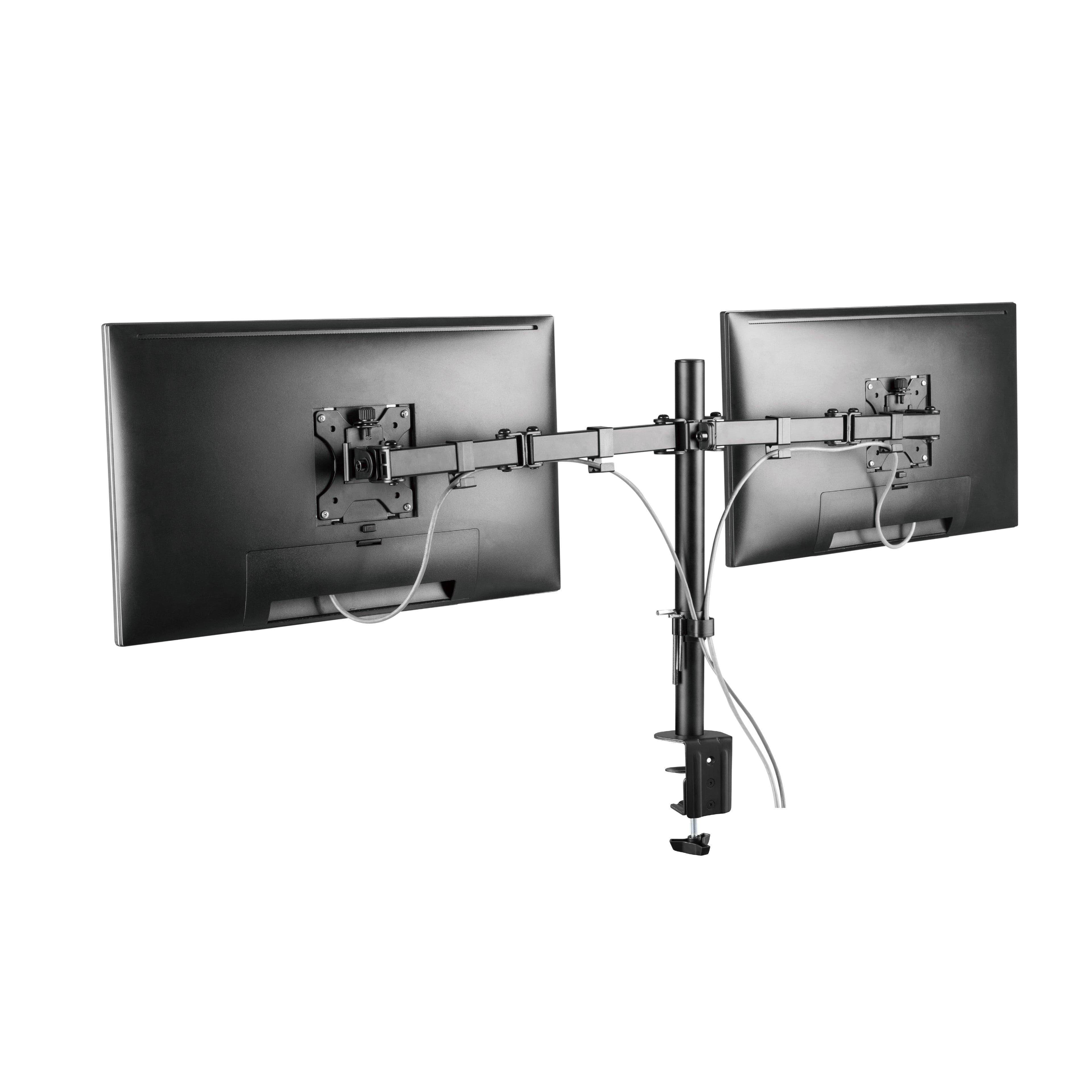 ProperAV 17" - 34" Dual Swing Arm Desk Clamp PC Monitor Mount (VESA Max. 100x100)