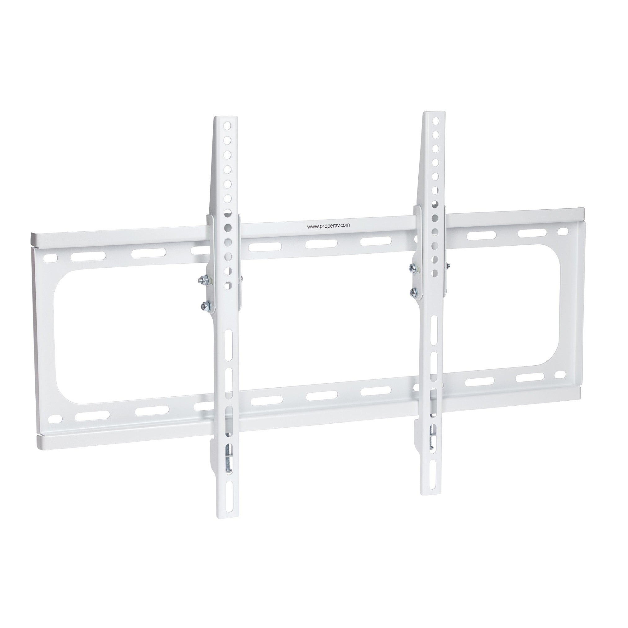 ProperAV Fixed 8deg Tilt 37" - 75" Flat TV Wall Bracket (35kg Capacity / VESA Max. 600x400) (White)