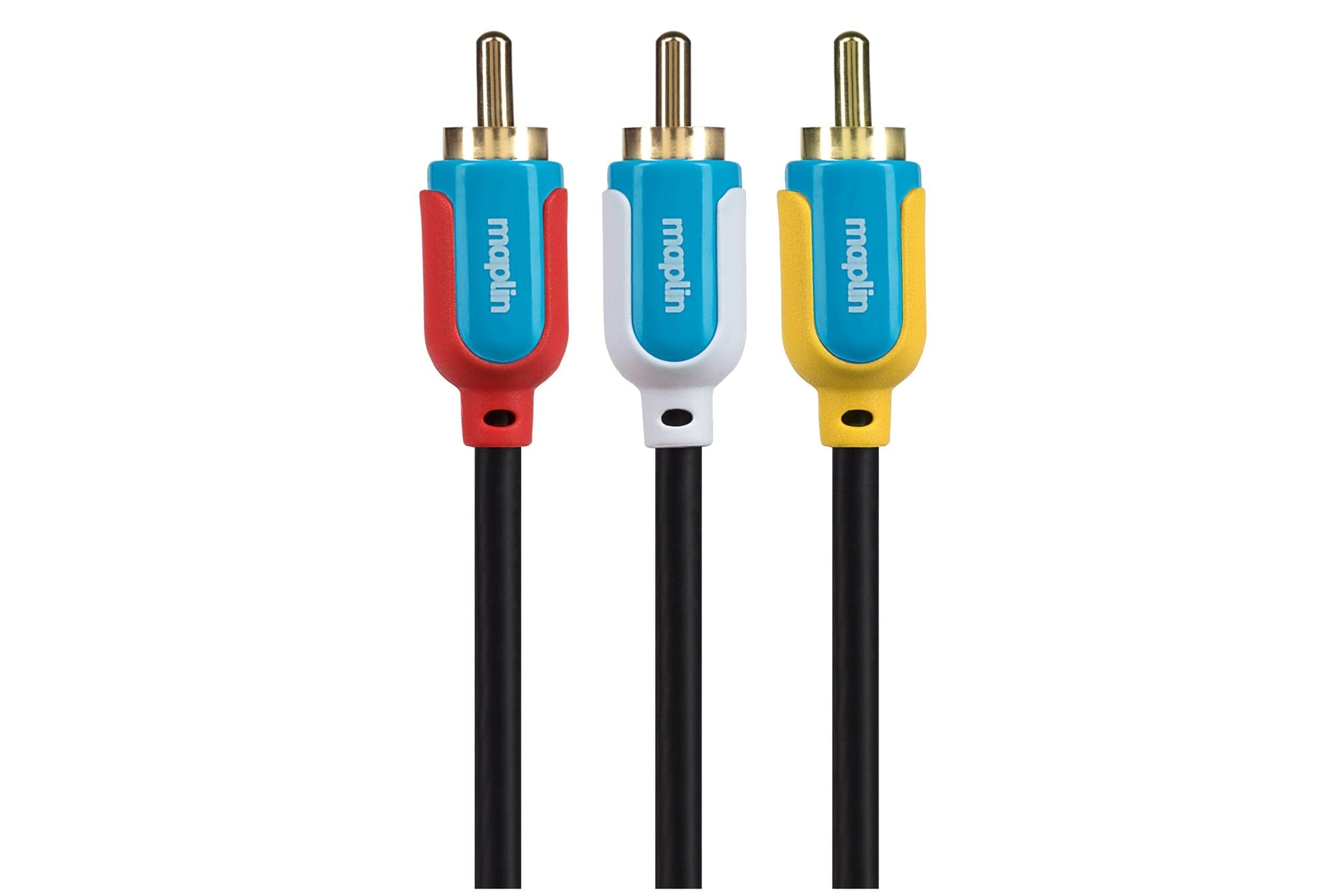 Maplin Triple RCA Phono to Triple RCA Phono Cable - Black, 3m