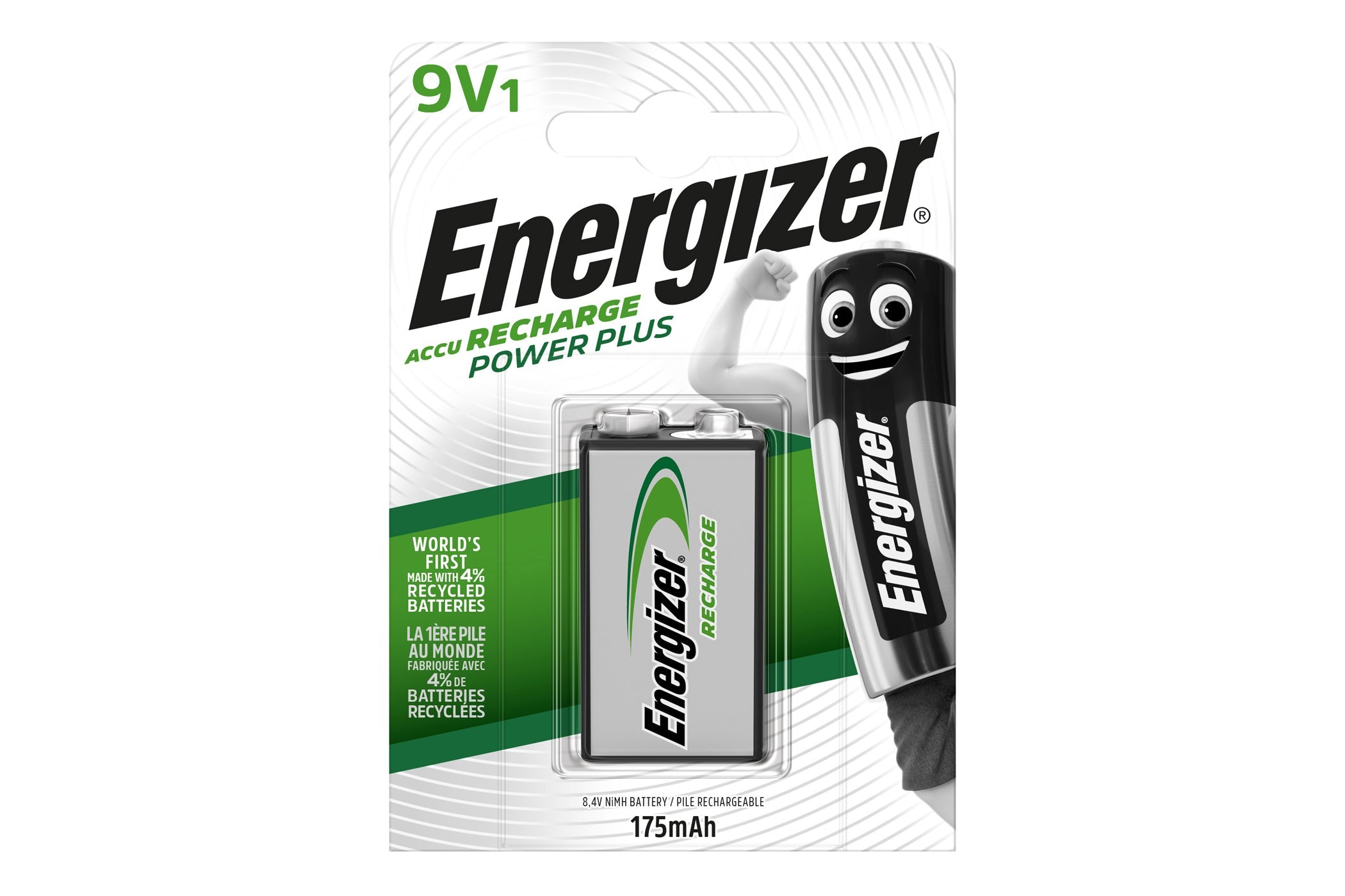 Energizer 9V 175mAh Recharge Power Plus Battery