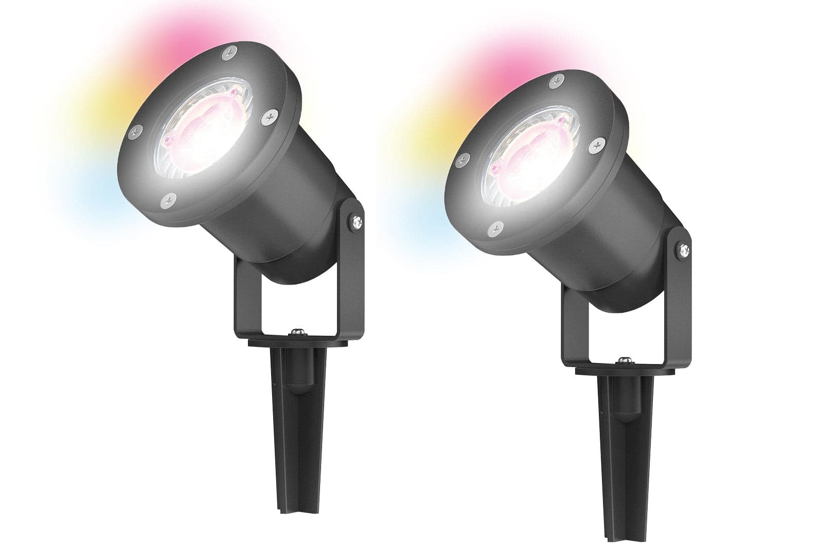 4lite WiZ Connected Outdoor IP65 Multicolour GU10 Smart LED Spike Light (Pack of 2)