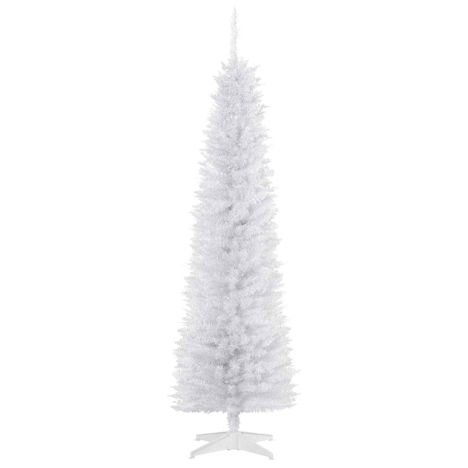 HOMCOM 6ft White Artificial PVC Slimline Christmas Tree