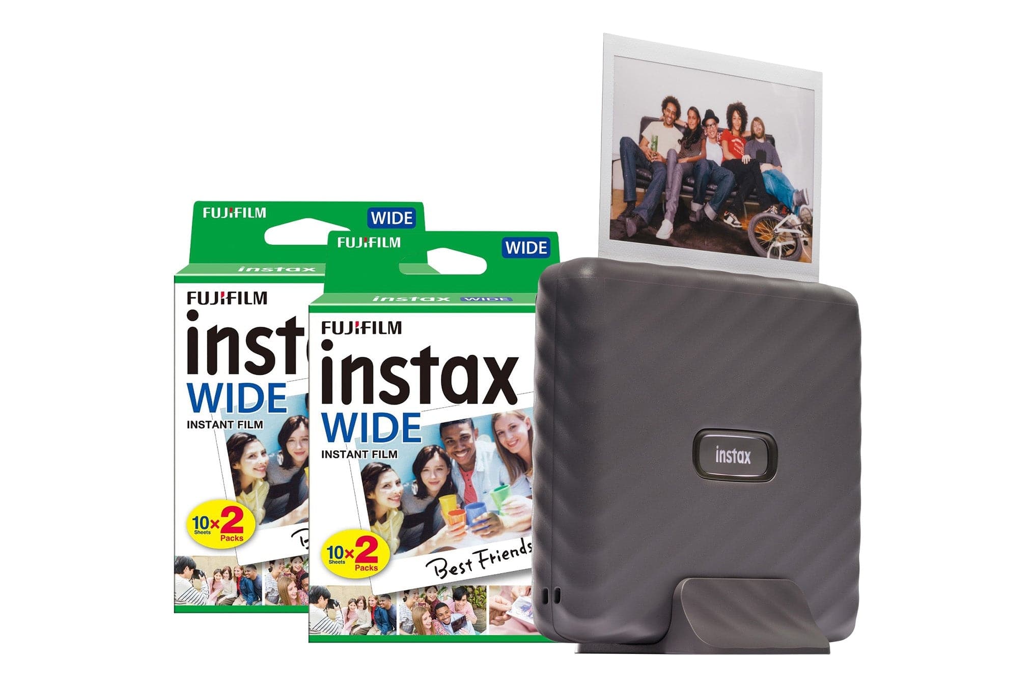 Fujifilm Instax Link Wide Printer - Mocha Grey (Printer + 40 Shot Pack)