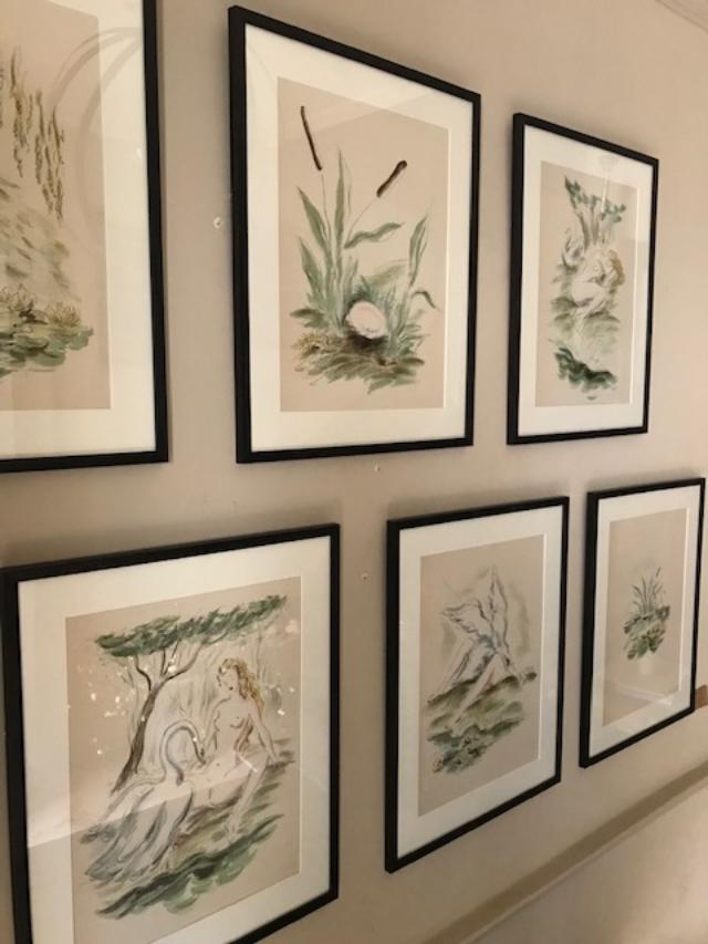 La Femme & La Cygne framed Lithographs