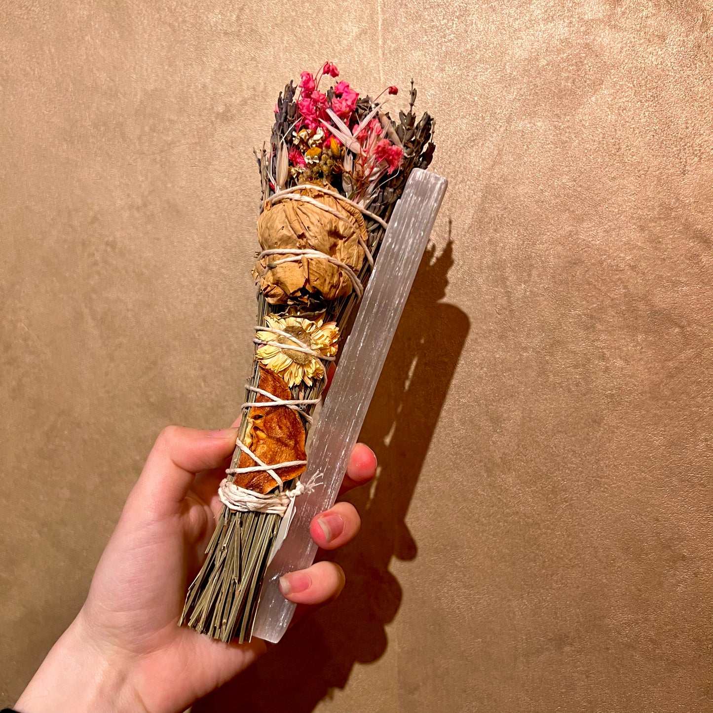 Priestess Pack of Lavender Smudge Wand + Selenite Wand