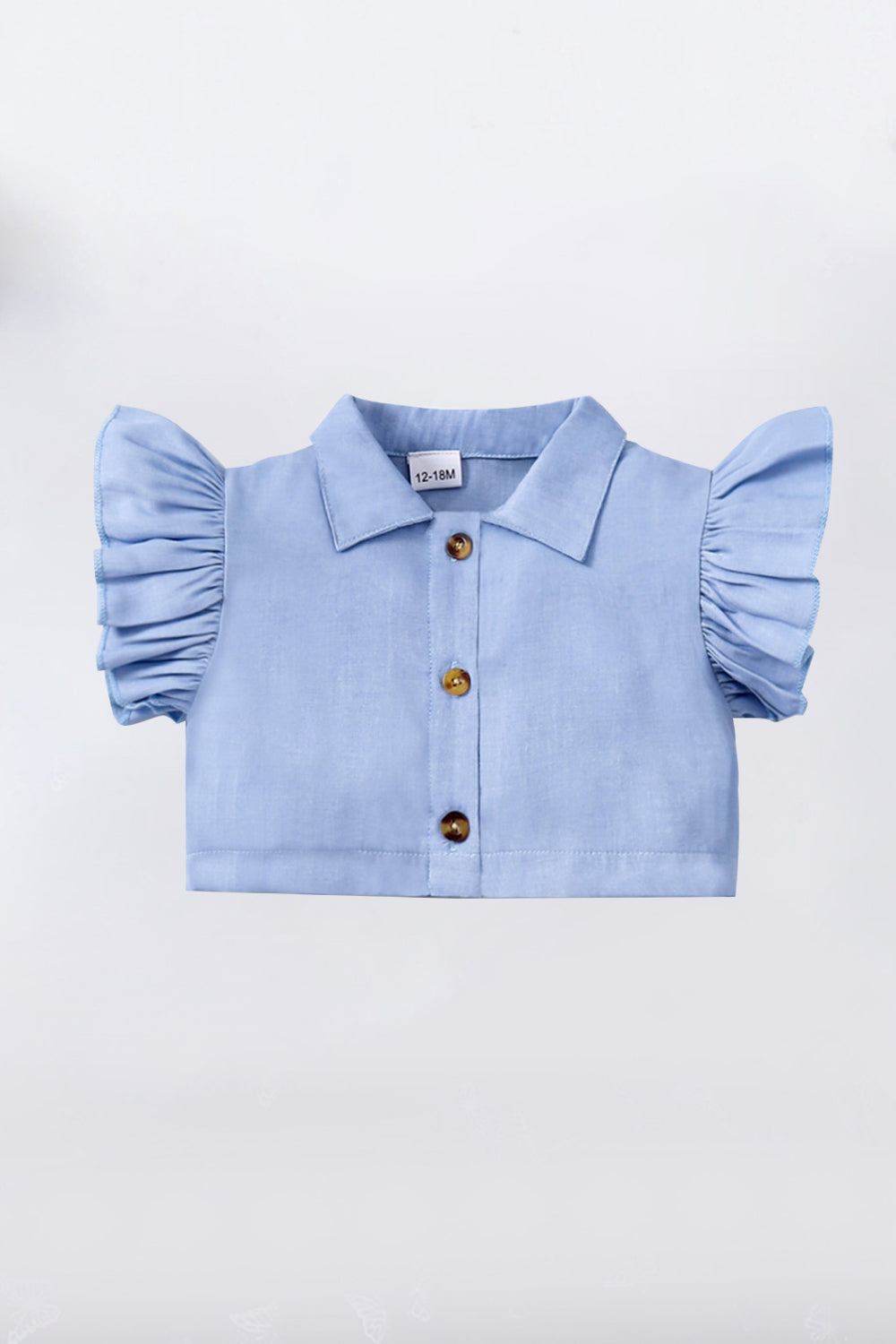Girls Butterfly Sleeve Shirt and Butterfly Print Skirt Set