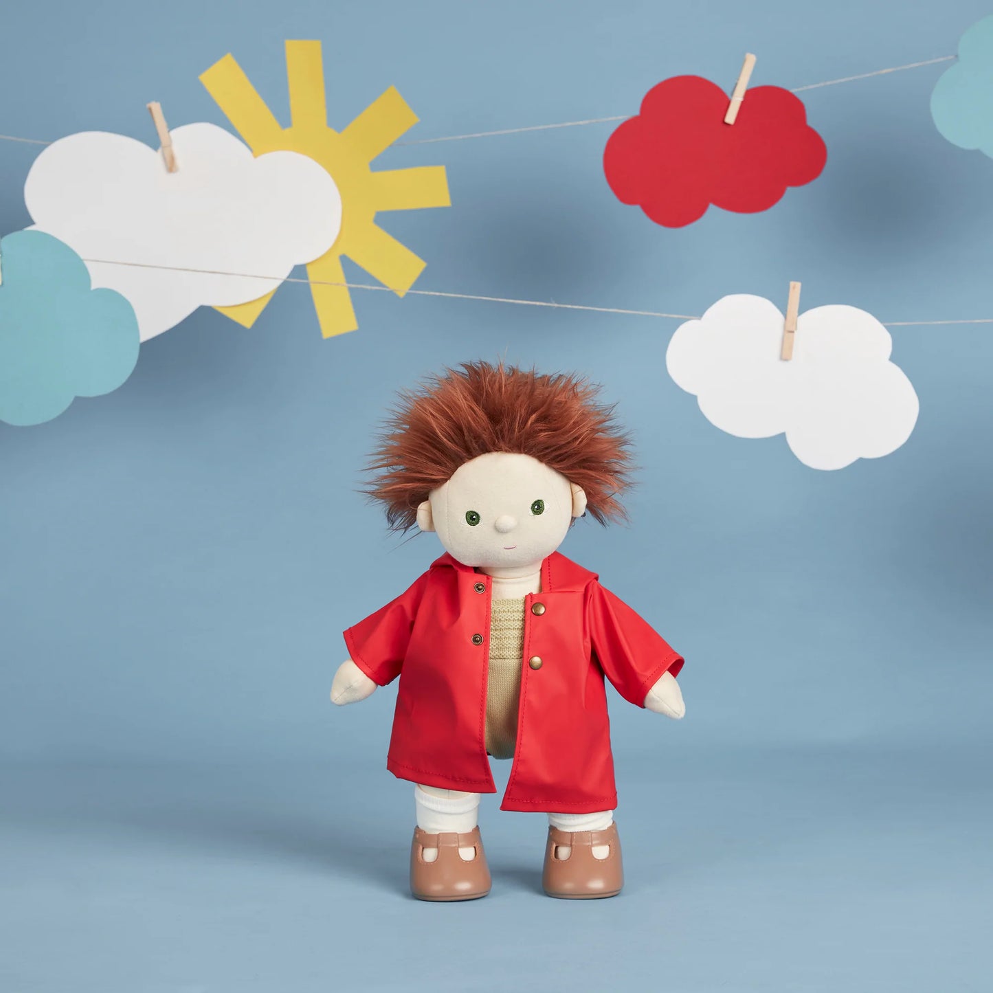 Dinkum Dolls Clothing Ahoy Raincoat Red - Olli Ella