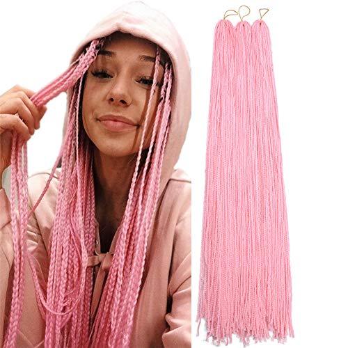 box braids with pink