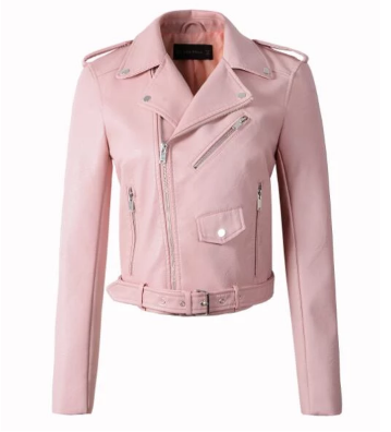 a pink teressa moto jacket from lobby