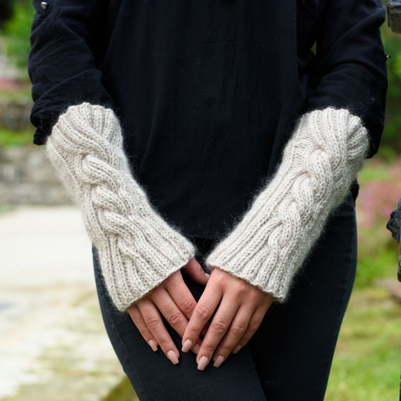 chunky knit arm warmers