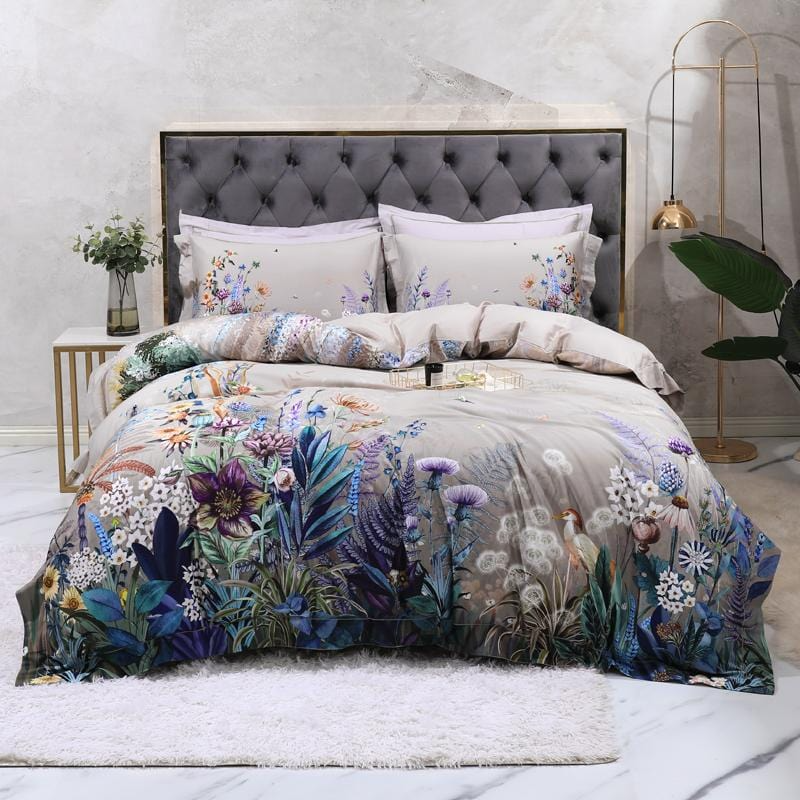 holsper purple flowers bedding