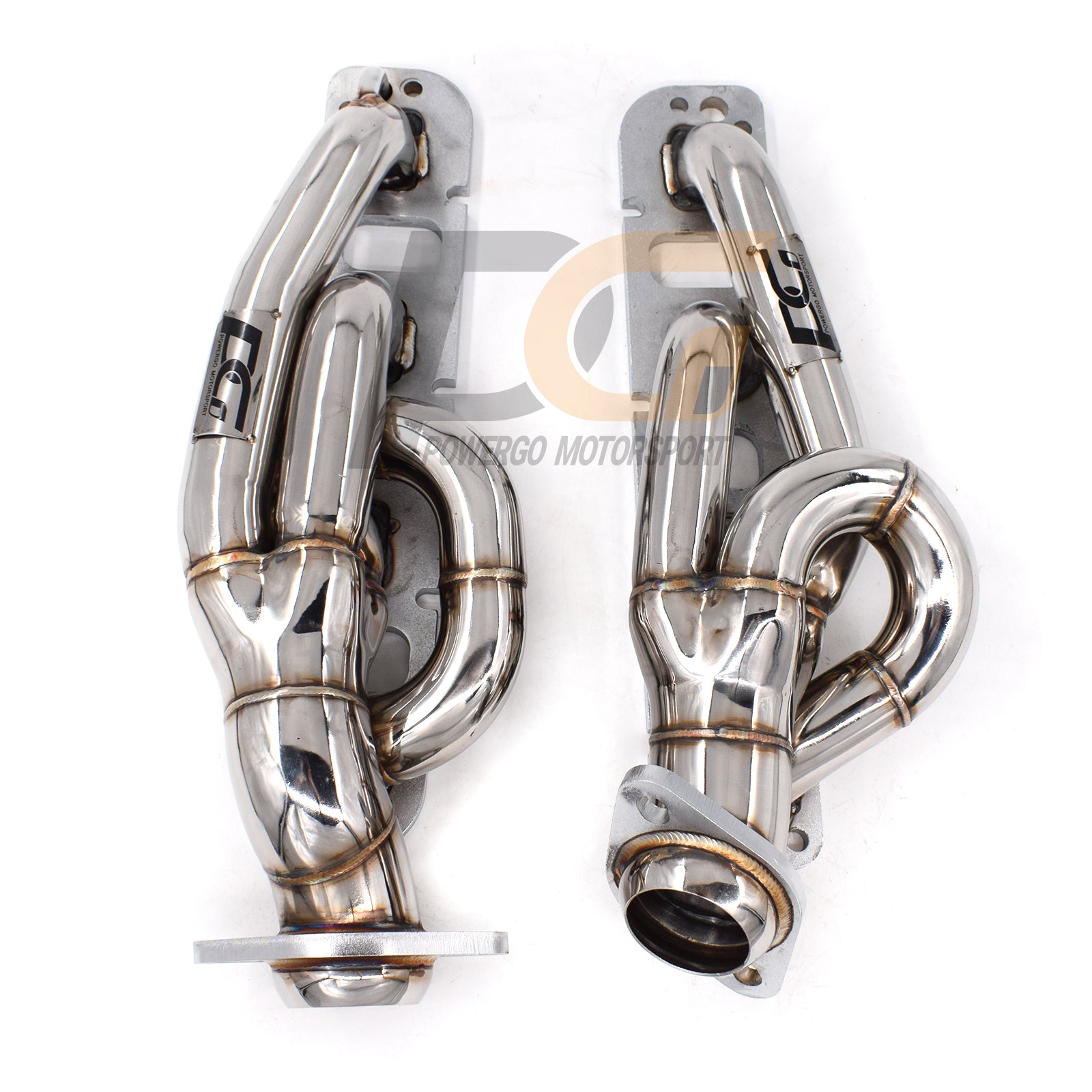 POWERGO MOTORSPORT 1153323859 1-7/8 x 2-1/2 inches 409 Stainless Steel Shorty Headers Natural Finish 