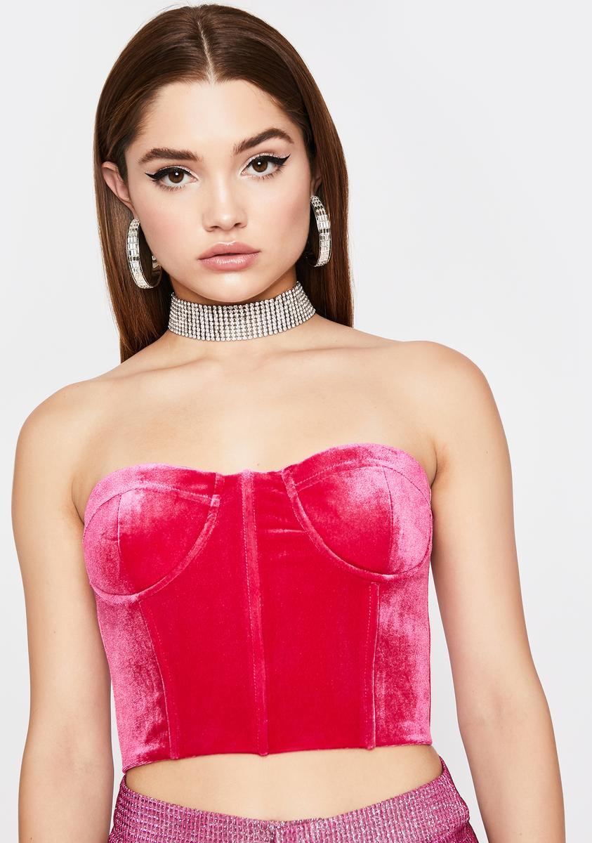 hot pink bustier top