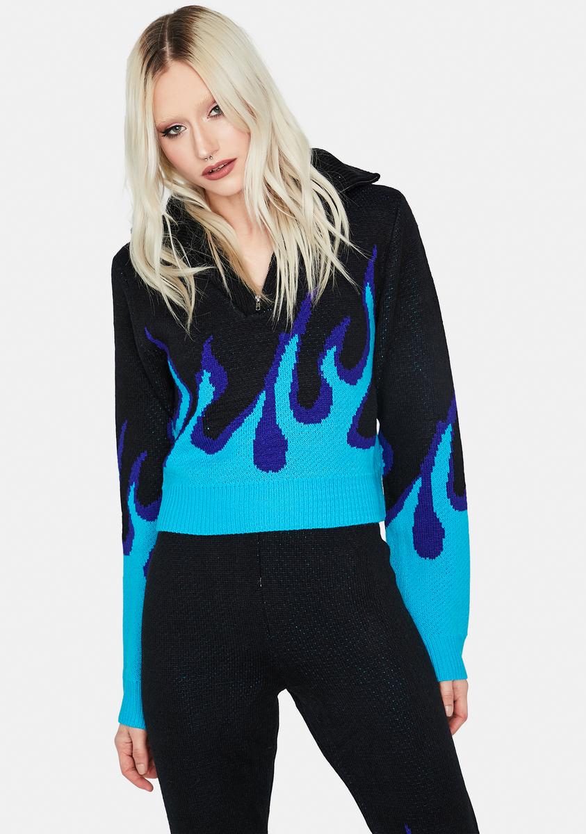 blue flame sweater adika