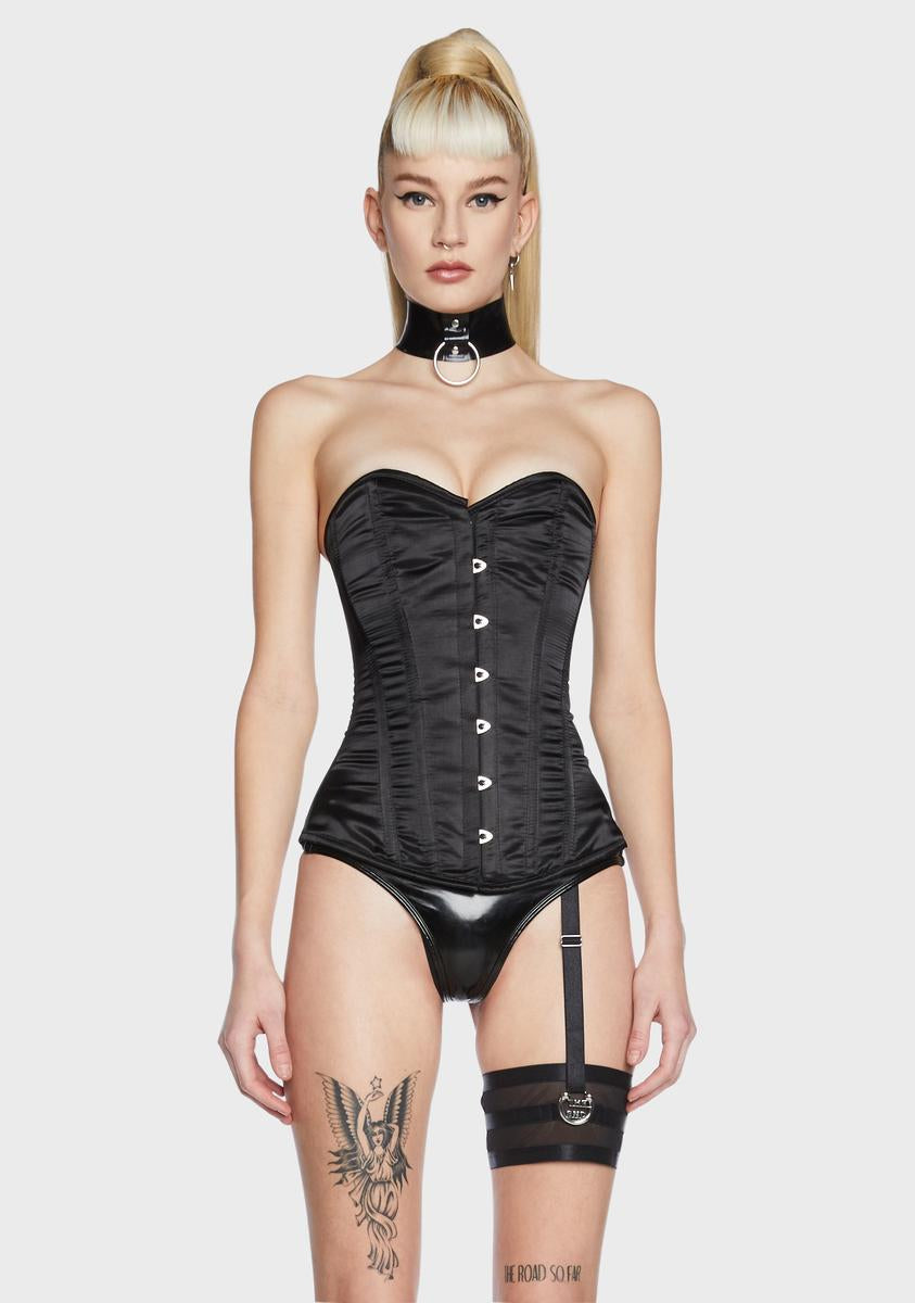 Daisy Corsets Satin Overbust Corset - Black