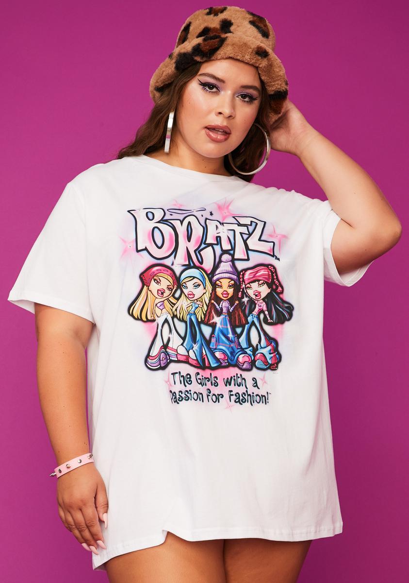 Plus Size Dolls Kill x Bratz Airbrush Group Graphic Tee - Multi