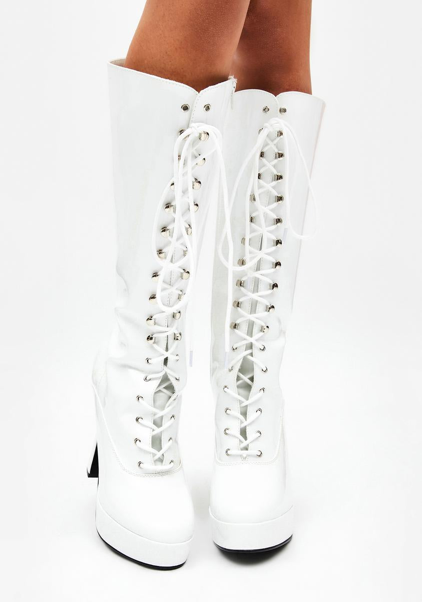 Pleaser Frosted Hundreds Only Exotica Platform Boots – Dolls Kill
