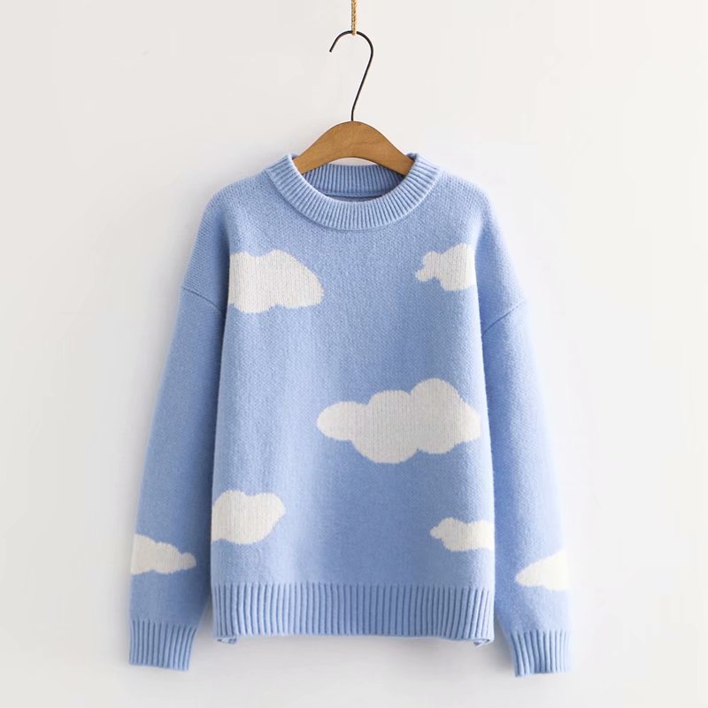 Sweaters Women Harajuku Lovely Chic Preppy Simple Soft Loose Spring Teens Knitwear Casual Fashion Korean Girls Pullover C-171