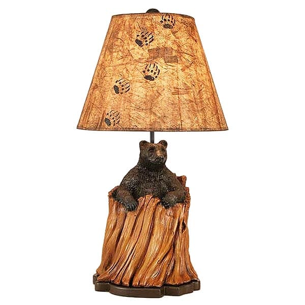 tree stump table lamp