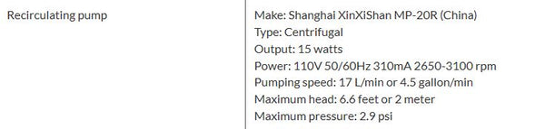Ai C15 Compact Recirculating Chiller specifications.