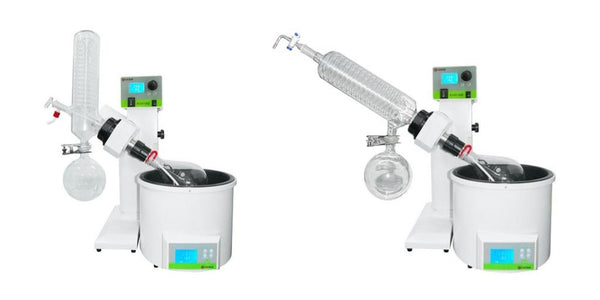 A LabTech EV311 Advanced Rotary Evaporator with a vertical and diagonal condenser.