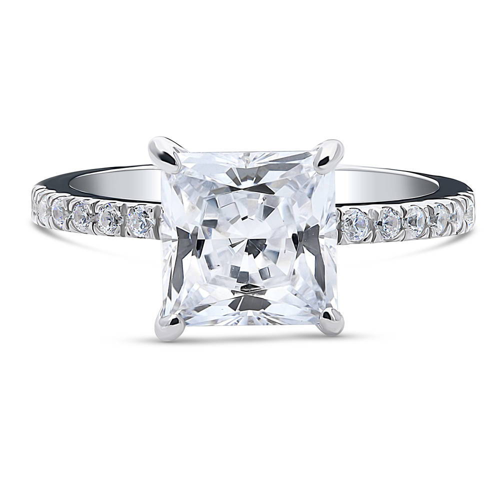Pave 1 Ct CZ 925 Sterling Silver Engagement Promise Solitaire Ring RS12 