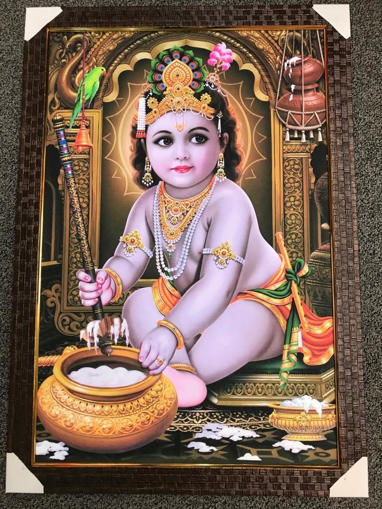 Sparkle Canvas Print Frame Picture of Bal Krishna # 5 - 20 x 30 ...