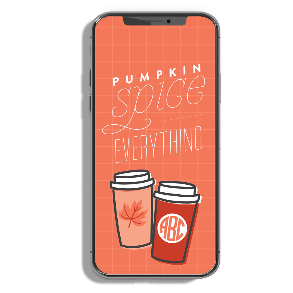 Monogrammed 'Pumpkin Spice' Phone Wallpaper – United Monograms
