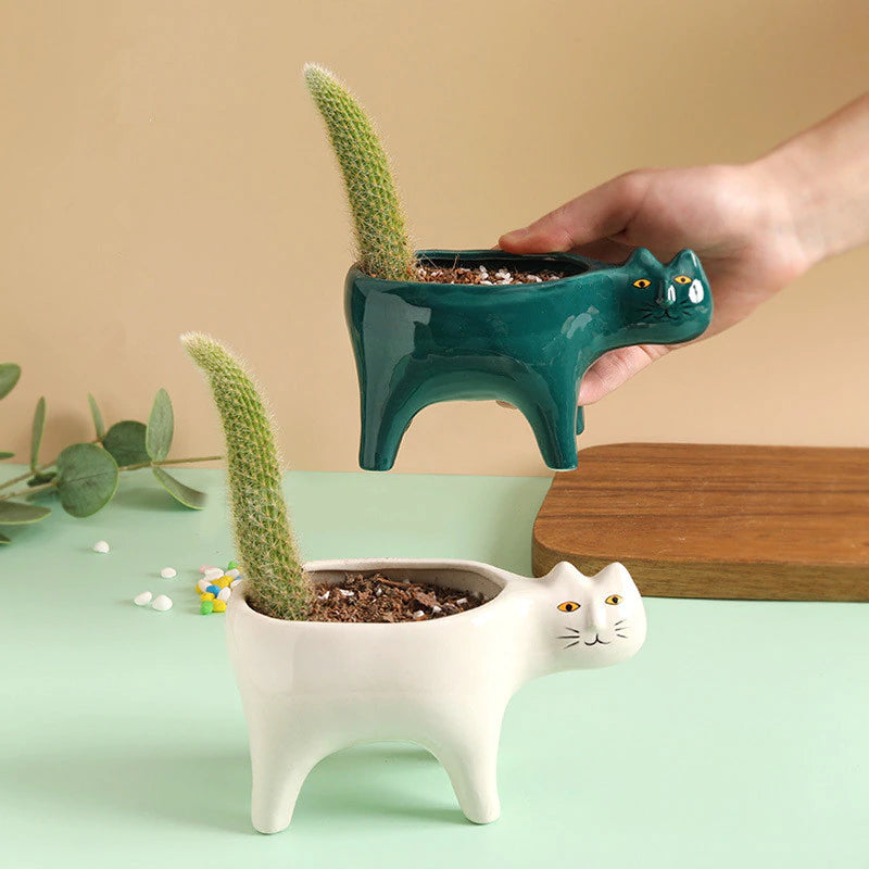 Cat Ceramic Pot