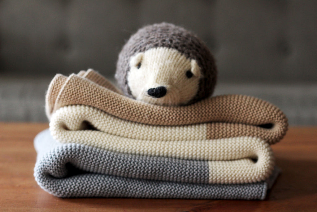 knit hedgehog and koko's nest modern heirloom blanket