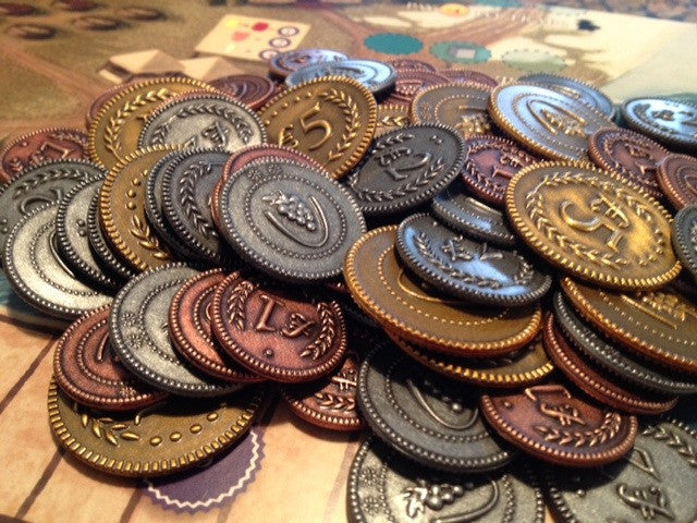 Metal Lira Coins Custom 72 Piece Set High Quality Money Stonemaier Games 