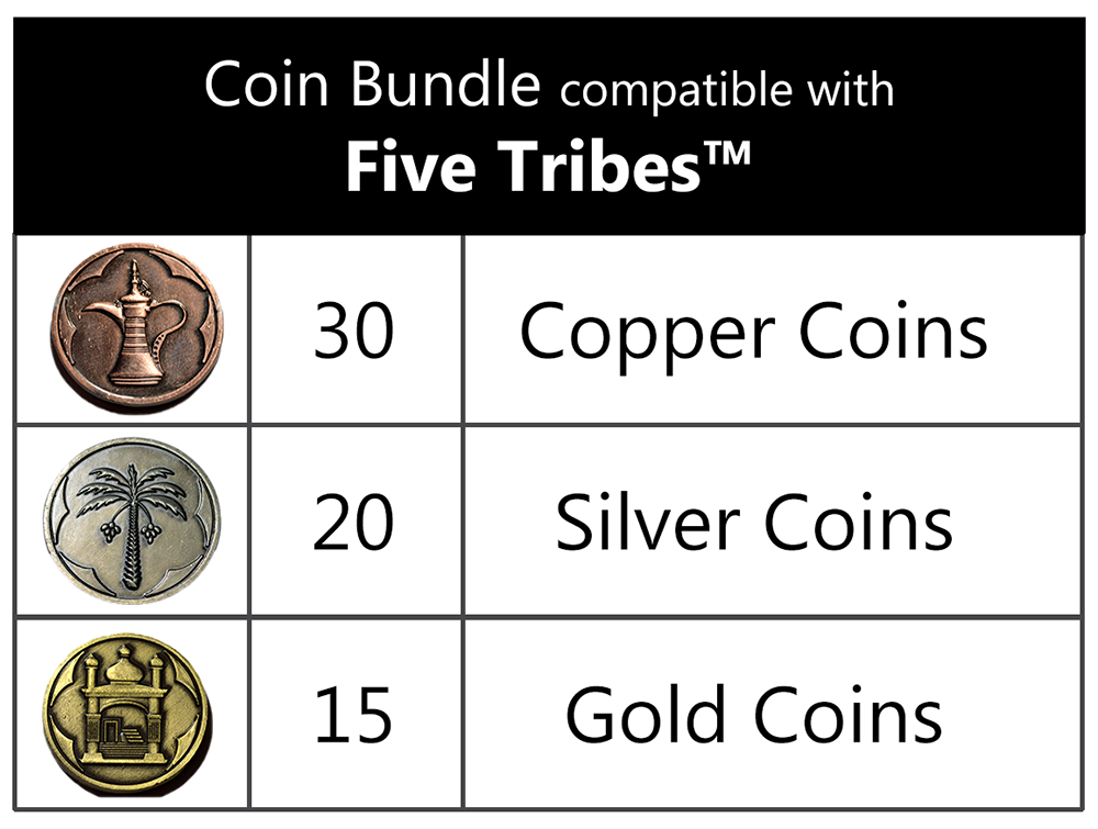 musiker Vær stille Frastødende Top Shelf Gamer | The Best Five Tribes Upgrades and Accessories | Five  Tribes™ compatible Metal Coin Bundle (set of 65)