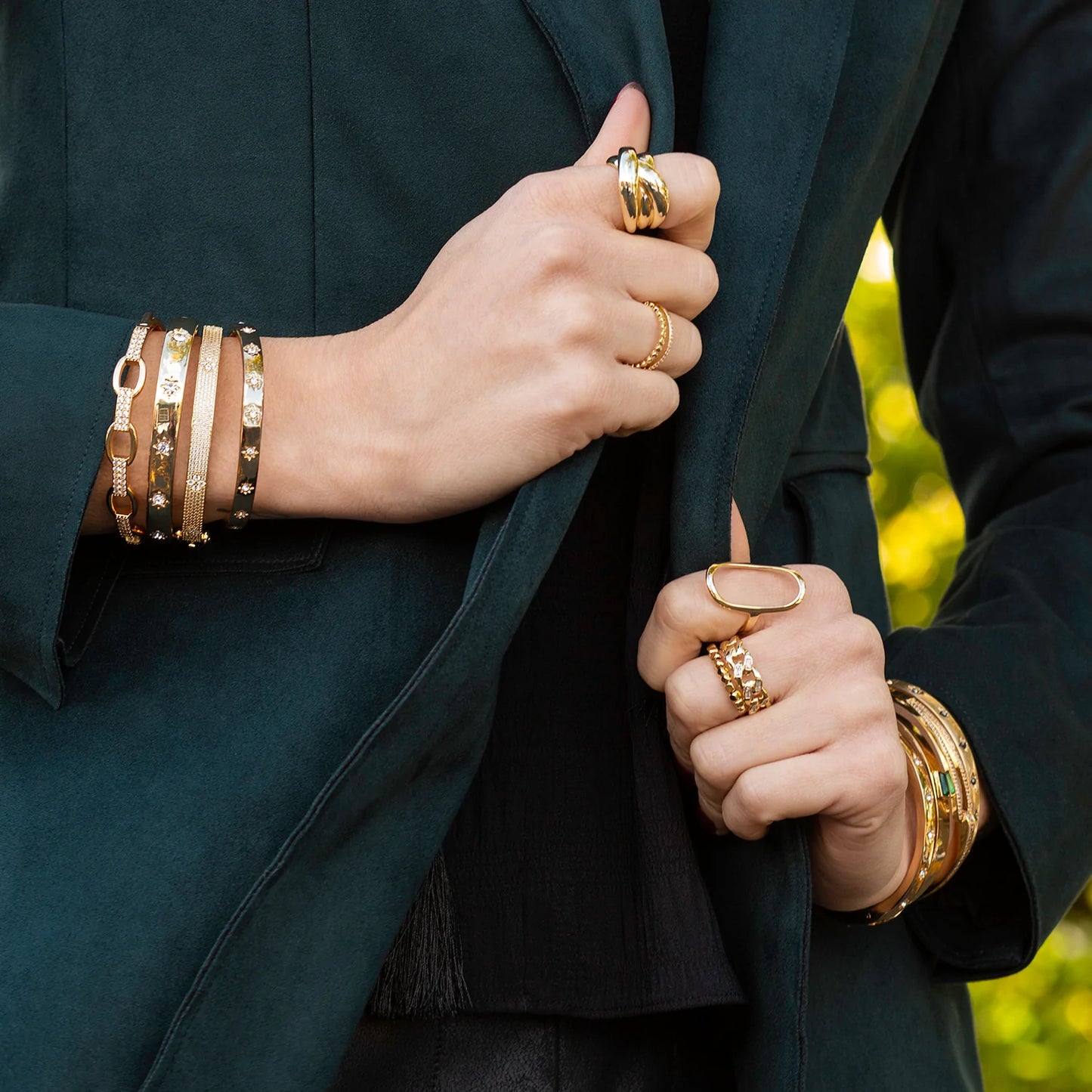 gold plated large open oval ring