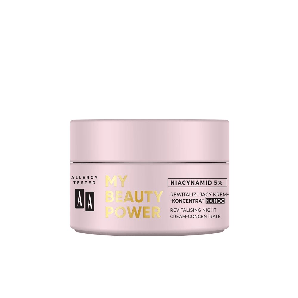 AA MY BEAUTY POWER Niacinamide 5%, koncentruotas atkuriamasis naktinis kremas su niacinamidu, 50 ml - TIESIOG GRAŽI