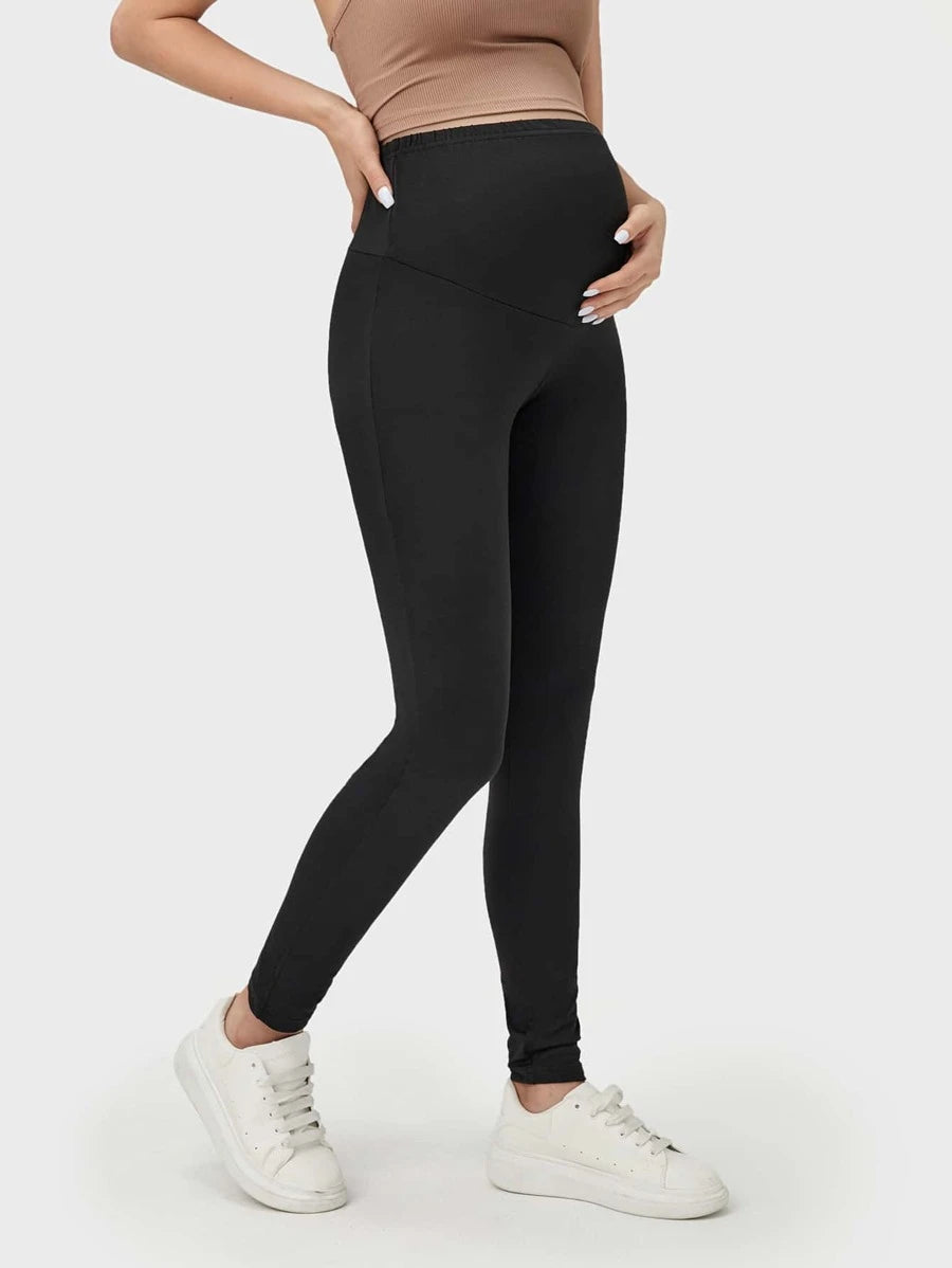 Black Wide Waistband Solid Leggings – cocoblossom