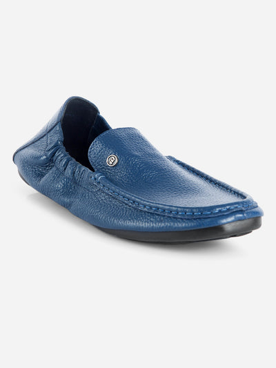 Men's Blue Elastic Collered Snug Fit Slip On (ID3057)-Loafers - iD Shoes