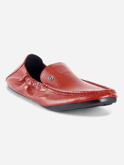 Men's Red Elastic Collered Snug Fit Slip On (ID3057)-Loafers - iD Shoes