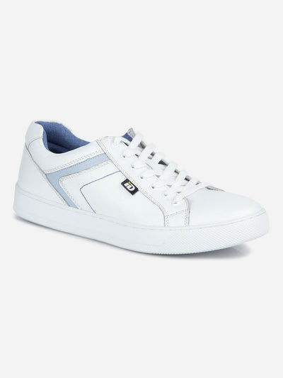 Men's White Lace Up Sneaker (ID3051)-Sneakers - iD Shoes