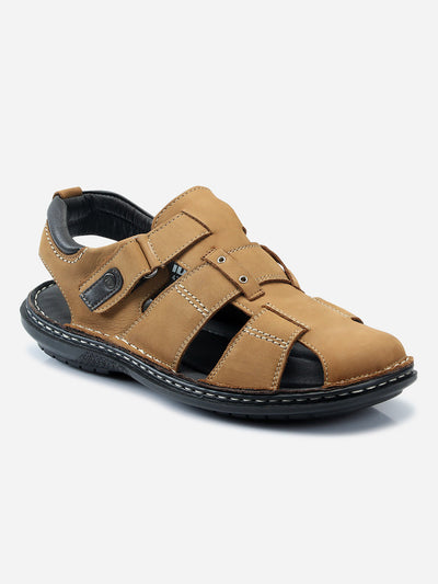 Men's Camel Hurache Casual Sandal (ID4117)-Sandals/Slippers - iD Shoes