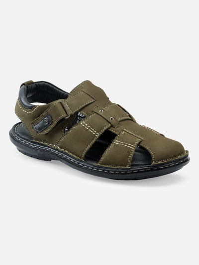 Men's Olive Hurache Casual Sandal (ID4117)-Sandals/Slippers - iD Shoes