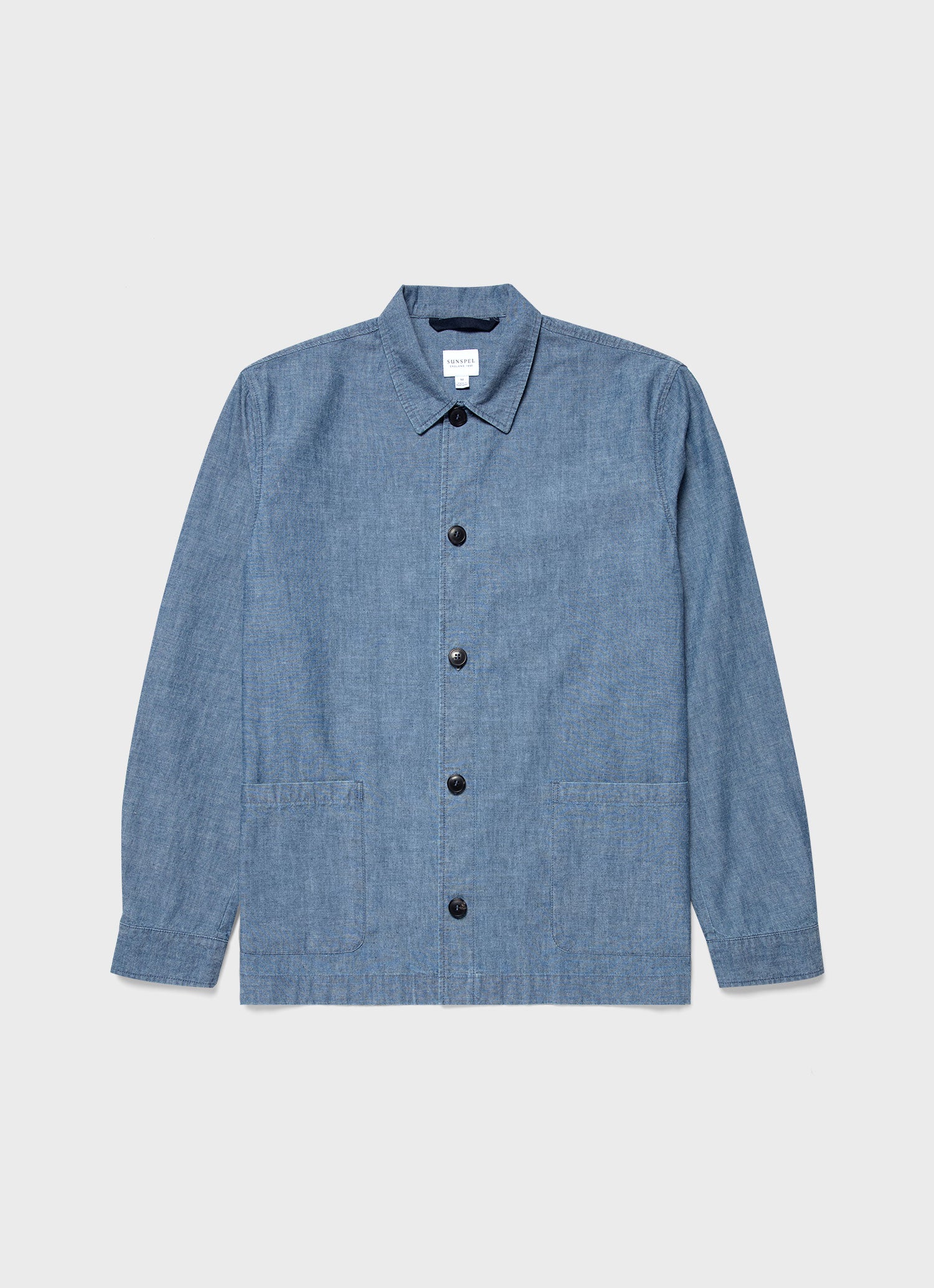 Men's Chambray Twin Pocket Jacket in Chambray | Sunspel