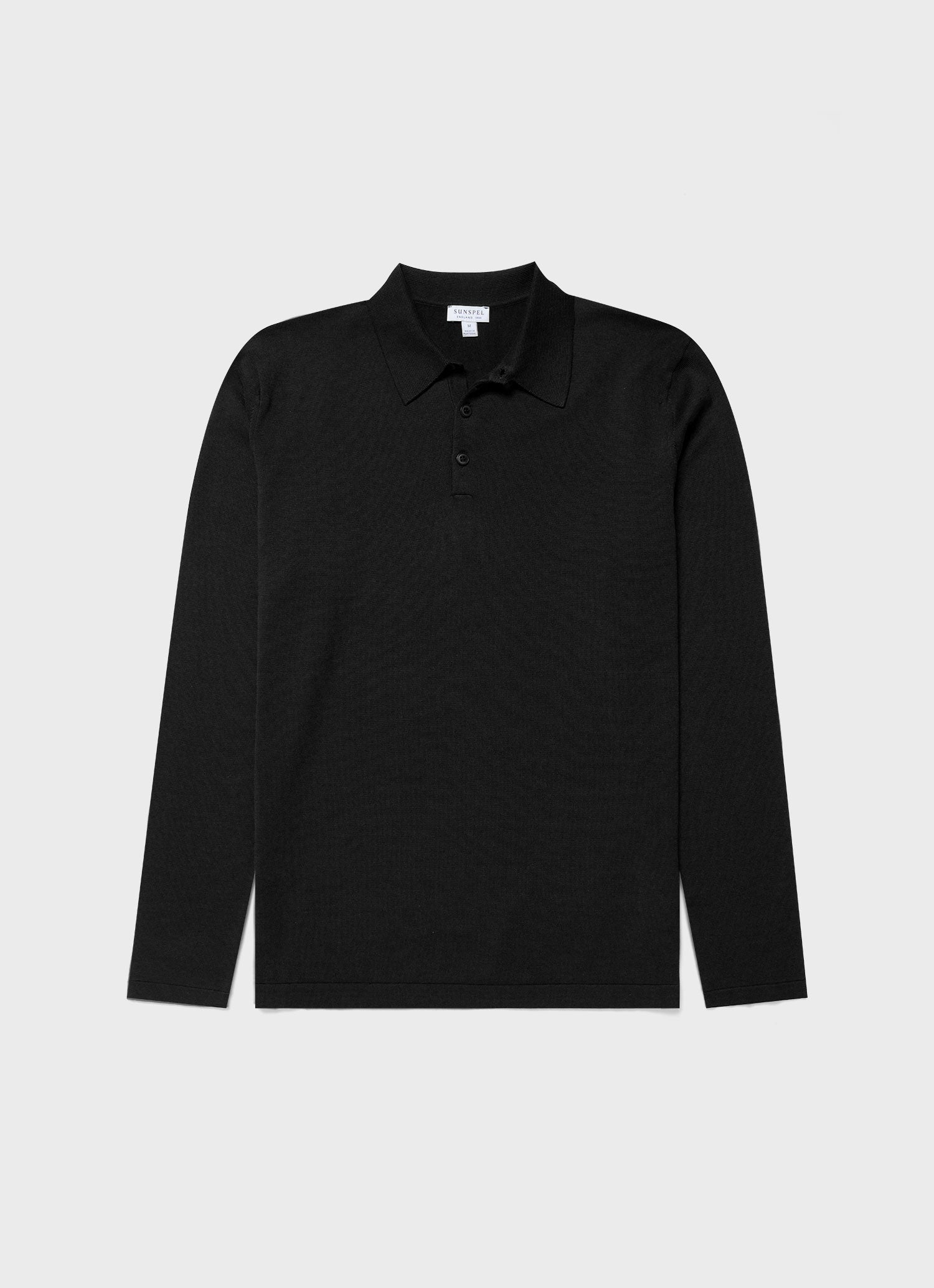 Sea Island Cotton Long Sleeve Polo Shirt