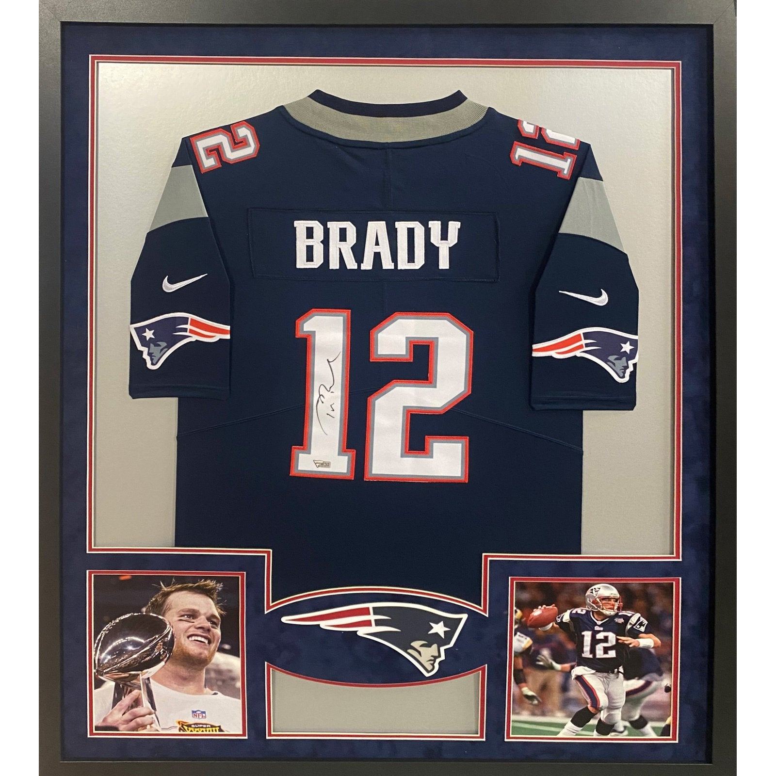 Tom Brady Autograph Salute to Service Jersey Framed 37x45 - New England  Picture