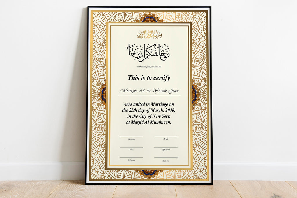 nikah certificate template